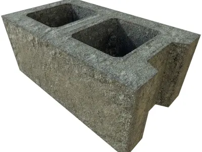 Cinder Block rusty - PBR Low-poly 3D model