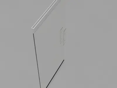 Glass Door with Plinth Raw 3D model