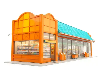 Vibrant Convenience Store model pack Low-poly 3D model
