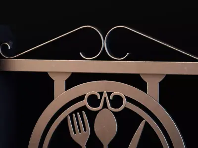 Restaurant Signboard Low-poly 3D model