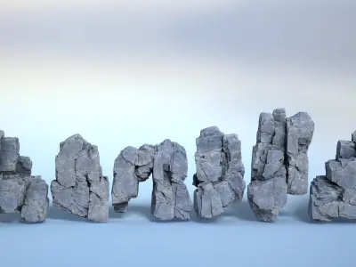 6 Modular Cliff Faces - 240915 Low-poly 3D model