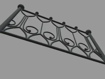 Fence 012 Low-poly 3D model