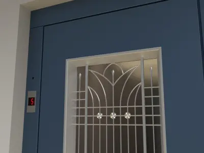 Vintage european elevator - Deco style 3D model