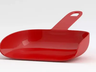 Red plastic dustpan 3D model