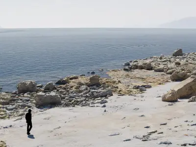  Atlantic Ocean Cliff Coast Line Scan PBR 3D Model Collection 