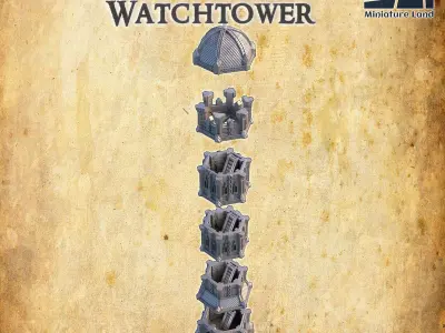 Dwarf Watchtower Tabletop Terrain 28 MM 3D print model