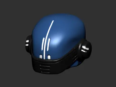 helmet high poly sculpt 3d printable 3D model 7