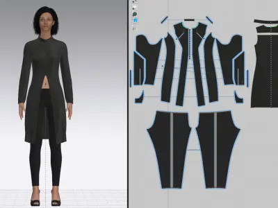 Female Sci-Fi Jacket 3D model