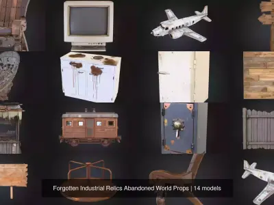 Forgotten Industrial Relics Abandoned World Props 3D Model Pack