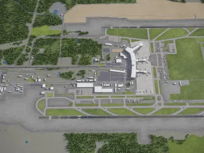 Domodedovo Airport Low-poly 3D model
