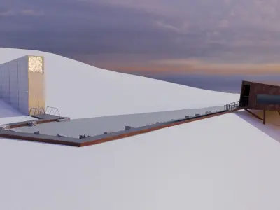 Svalbard Global Seed Vault Low-poly 3D model
