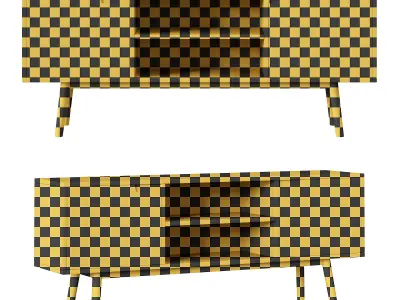 Adair Solid Wood TV Console 3D model