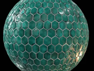 6 Teal Tile PBR Material  Vol1-Sbsar Texture