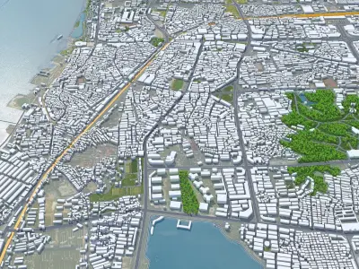 Yueyang Hunan China 20km Low-poly 3D model