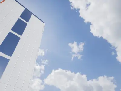 Simple Low Poly Future Building Free low-poly 3D model