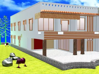 House Exterior Landscape Design 3D model
