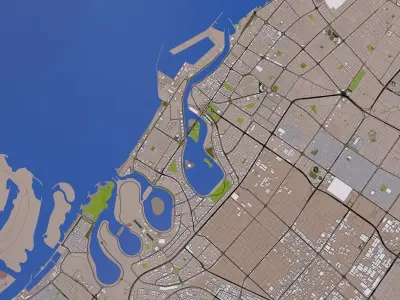Sharjah City UAE Low-poly 3D model