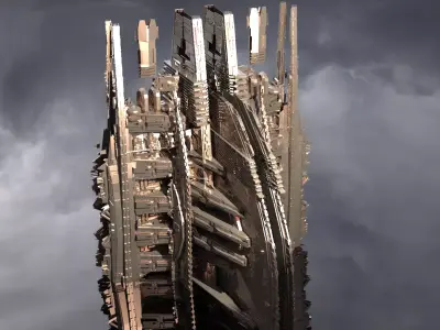 Ancient library exterior 3D model