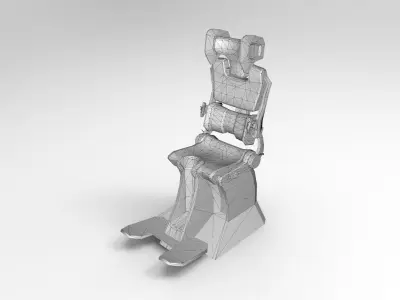 Pilot Seat Low-poly 3D model