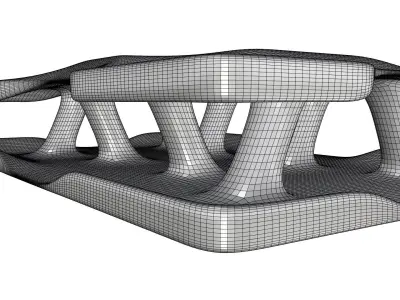 Low Poly Columns Pavilion Low-poly 3D model