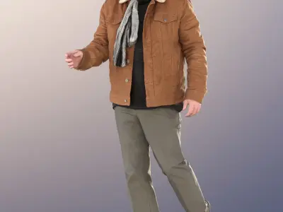 Phil 11317 - Old Man Walking Outdoors Fall Winter Low-poly 3D model