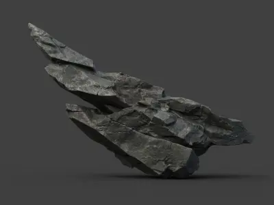 Scifi Black Sharp Rock 220611 - Ultra HD 16K Textures Low-poly 3D model