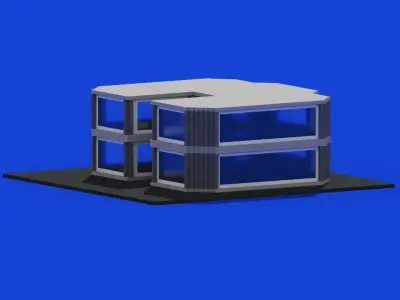 Pack 9 voxel houses 3D model