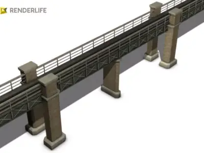 Train bridge 3D model