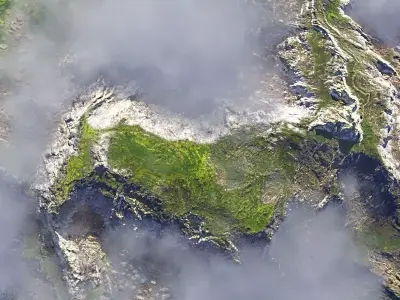 PBR Cinematic Highlands Landscape Low-poly 3D model