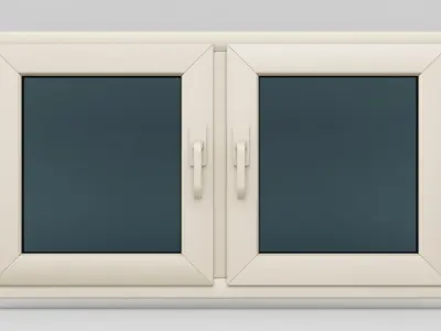 Plastic casement window 02 3D model