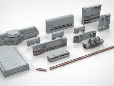 sci-fi Architecture kitbash 22 3D model