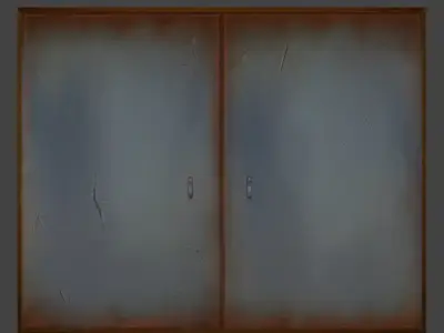 3 High Poly Doors and Textured 3D Models Low-poly 3D model