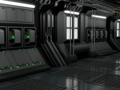 Sci Fi Corridor  3D model 30