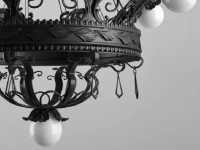 Chandelier Effe Bi Ferro Battuto Artistico  Lighting L-616 3D model