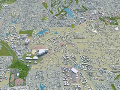 Roswell Georgia USA 40km Low-poly 3D model