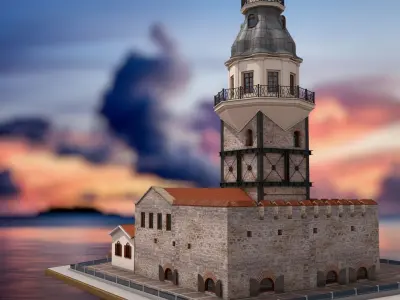Maidens Tower  Istanbul  3D model