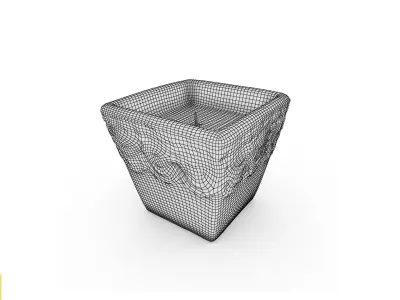 Candle 1 concrete in square shape 3D model