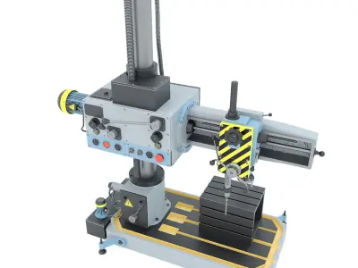 Machine tool radial drilling press 2K52 3D model