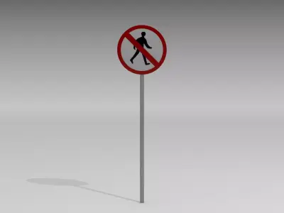 Pedestrians prohibited sign 3D model