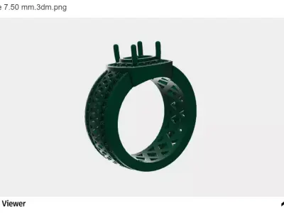 Men Ring With Asscher Cut Center Stone 3D print model