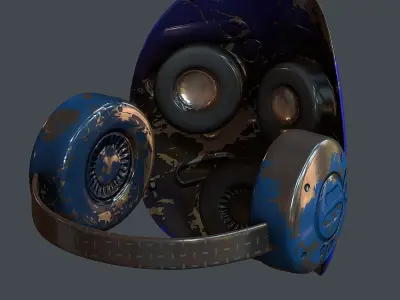 Gas mask helmet 3d model scifi Low-poly Low-poly 3D model Low-poly 3D model 68