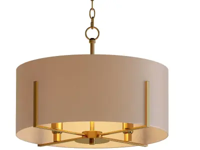 Manhattan 4 Light Aged Brass Pendant  3D model