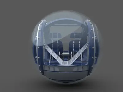 Gyrosphere interior of hovercraft Low-poly 3D model
