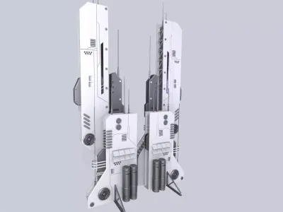 Futuristic building Low-poly 3D model order