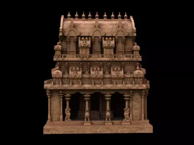 mamallapuram shore temple 3D model