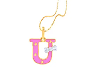 Kids Alphabet U Pendants 3dm STL OBJ FBX Renders Details 3D print model