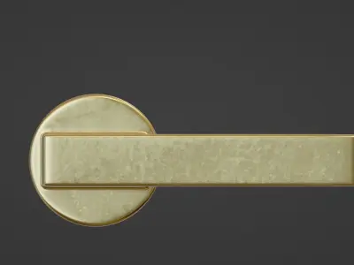 Slightly Worn Contemporary Brass Cabinet Handle Free low-poly 3D model