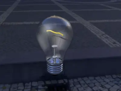 Bombilla light bulb in middle of street Free 3D model