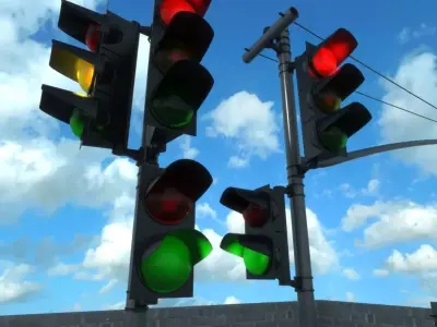 traffic lights collection 3D model