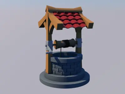 Low Poly model of a Well Free low-poly 3D model